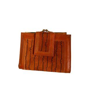 Vintage Royal K Brown Leather & Suede Wallet With Gold Clasp